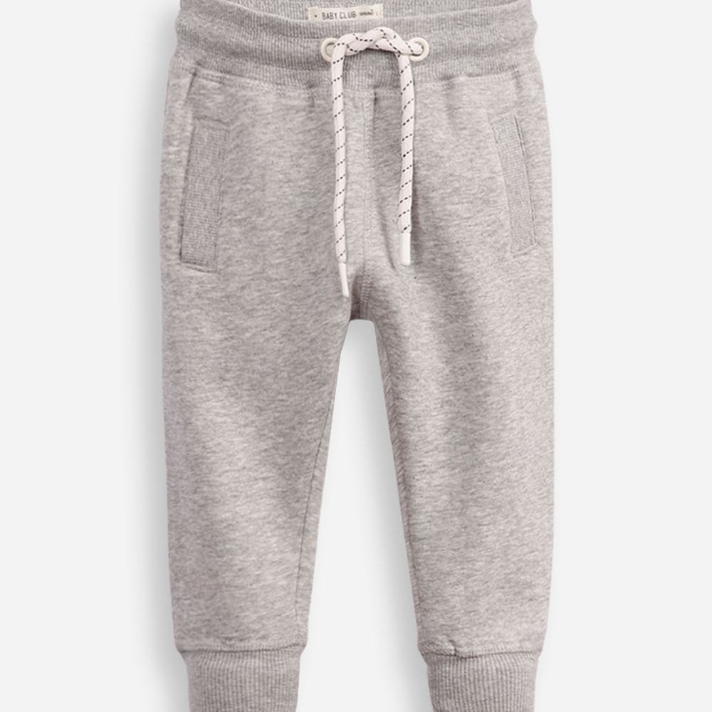 Calça de moletom infantil com cordão cinza Calça de moletom infantil com cordão cinza