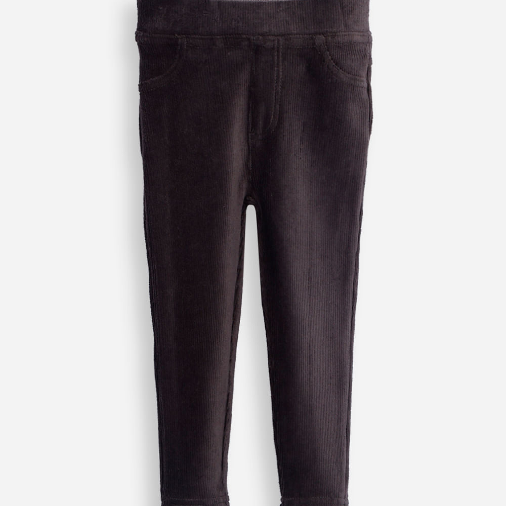 Calça legging infantil de veludo texturizada cinza Calça legging infantil de veludo texturizada cinza