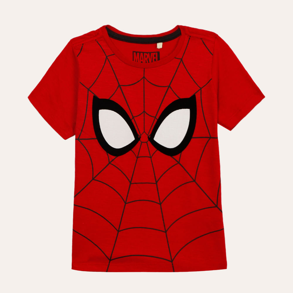 Camiseta de algodão infantil homem aranha manga curta vermelha Camiseta de algodão infantil homem aranha manga curta vermelha
