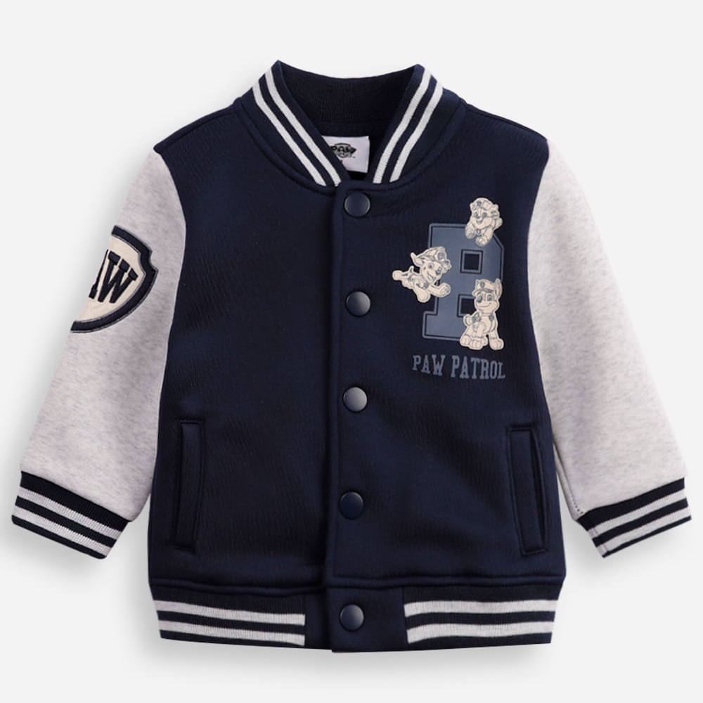 Jaqueta bomber infantil de moletom patrulha canina azul Jaqueta bomber infantil de moletom patrulha canina azul
