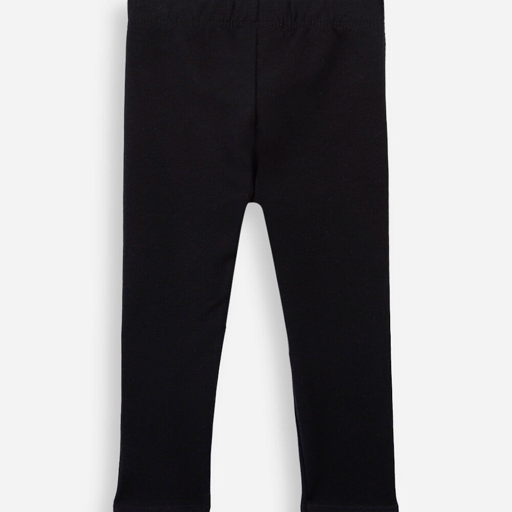 Calça legging infantil de algodão felpado preta Calça legging infantil de algodão felpado preta