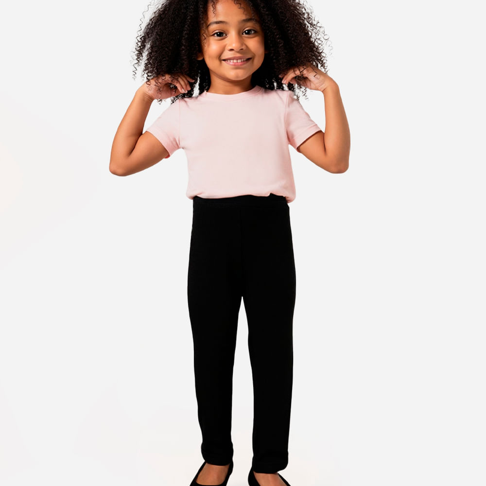 Calça legging infantil básica preta Calça legging infantil básica preta