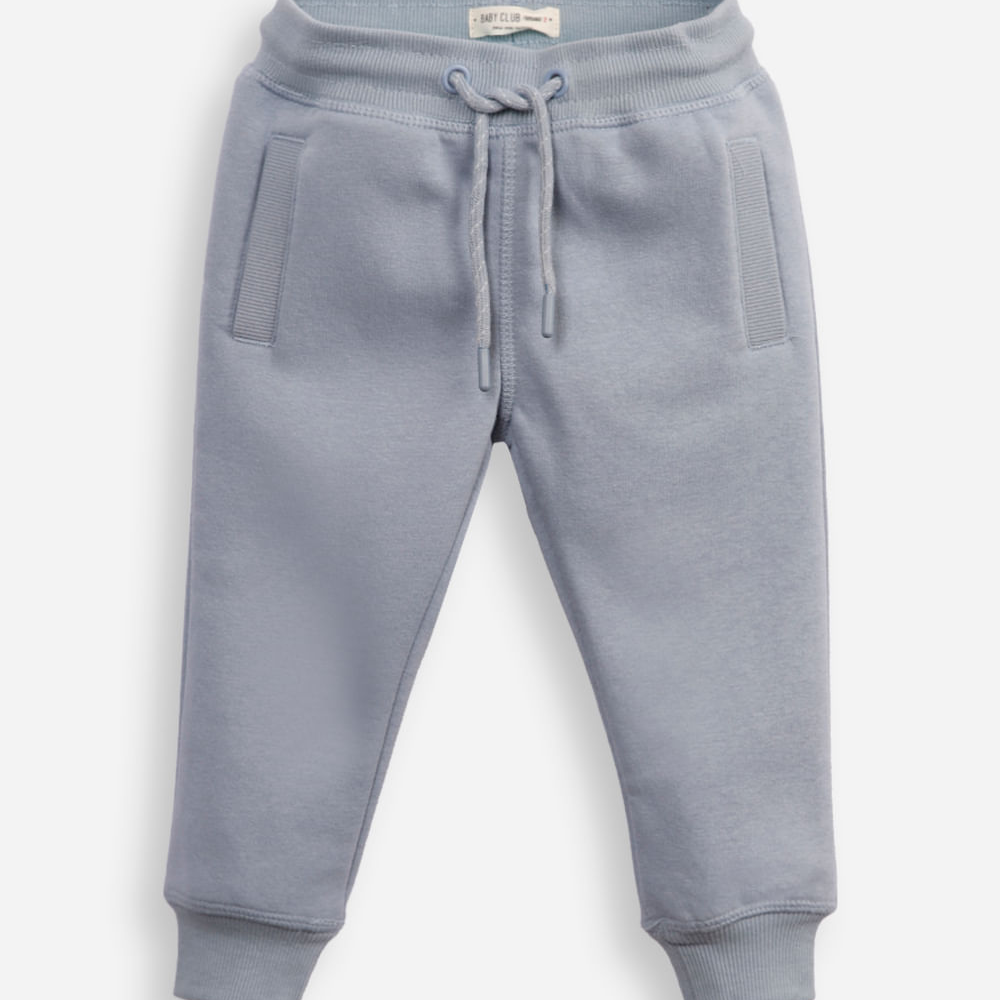 Calça de moletom infantil com cordão azul Calça de moletom infantil com cordão azul