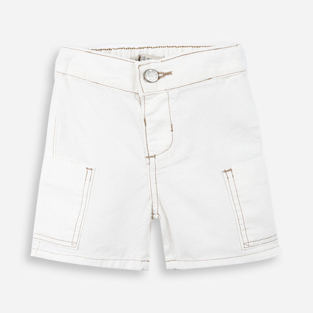 Bermuda cargo infantil de algodão off white Bermuda cargo infantil de algodão off white
