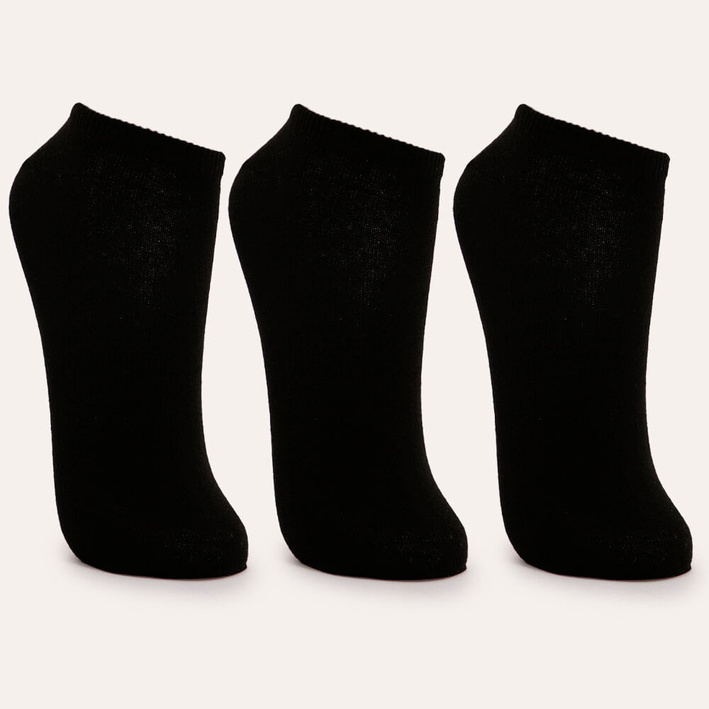 Kit de 3 Meias Infantis Soquete Preta