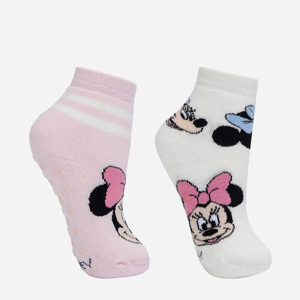 Kit de 2 meias infantis cano médio minnie rosa Kit de 2 meias infantis cano médio minnie rosa