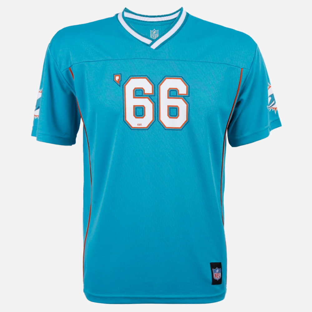 Camiseta juvenil esportiva gola v dolphins nfl verde