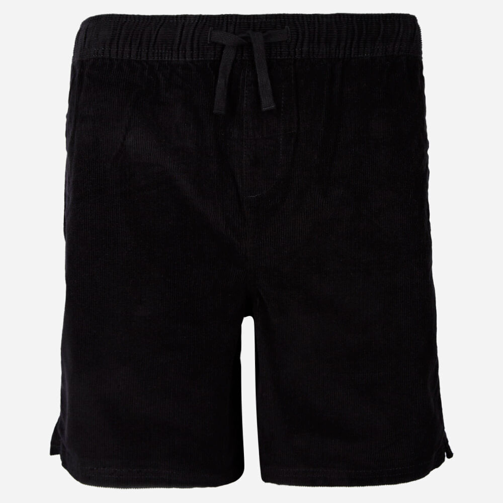 Bermuda juvenil em veludo cotelê preta Bermuda juvenil em veludo cotelê preta