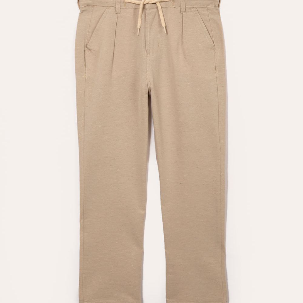Calça infantil com bordão bege