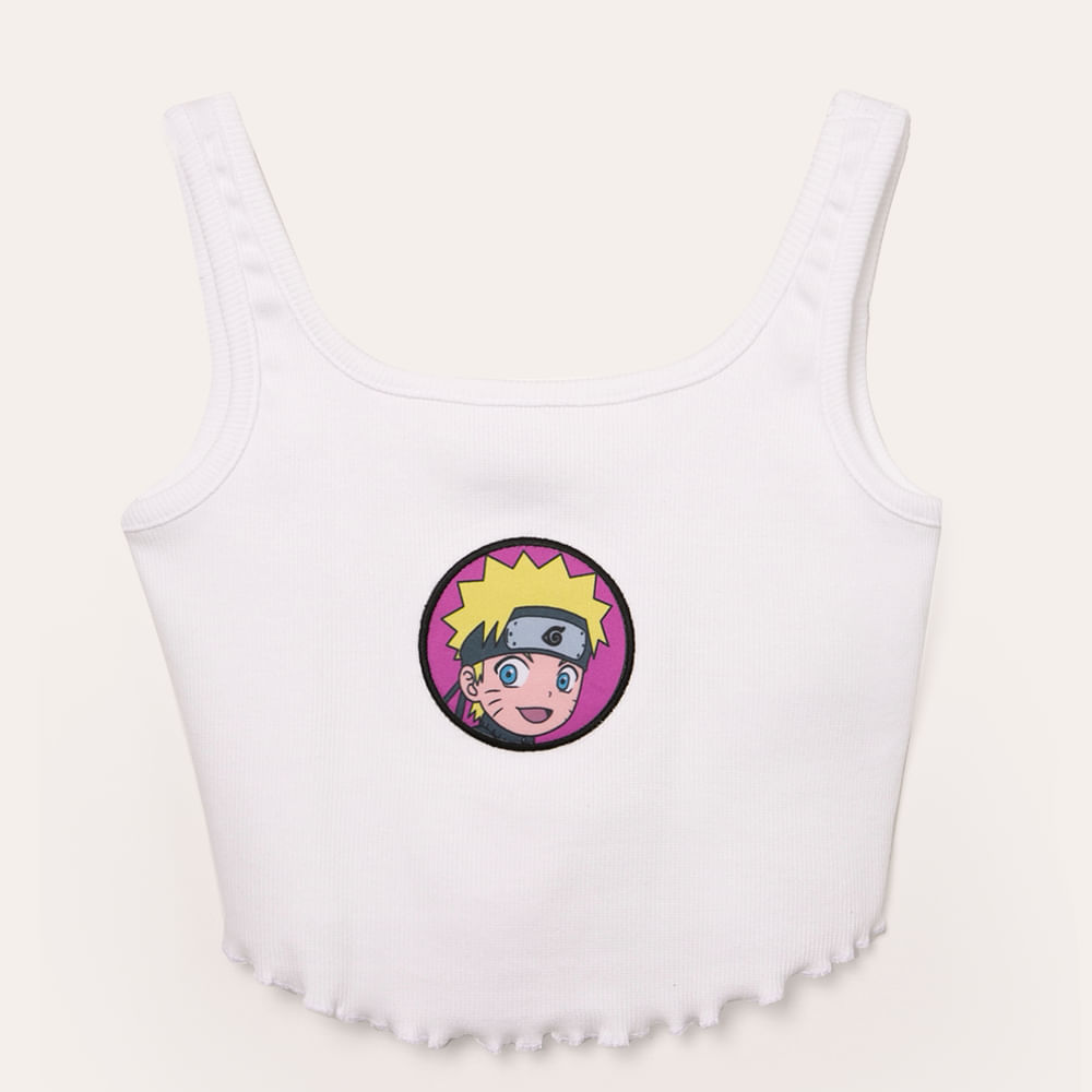Regata juvenil cropped naruto off white