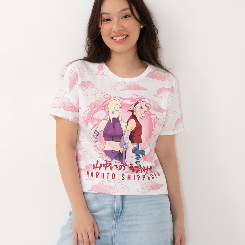 Camiseta infantil manga curta sakura e amigos off white Camiseta infantil manga curta sakura e amigos off white