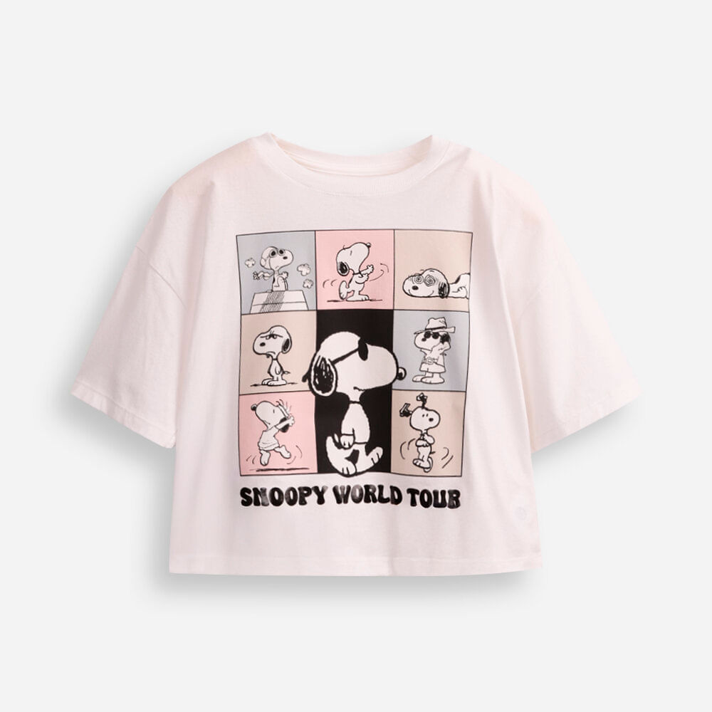 Camiseta de algodão juvenil snoopy off white Camiseta de algodão juvenil snoopy off white