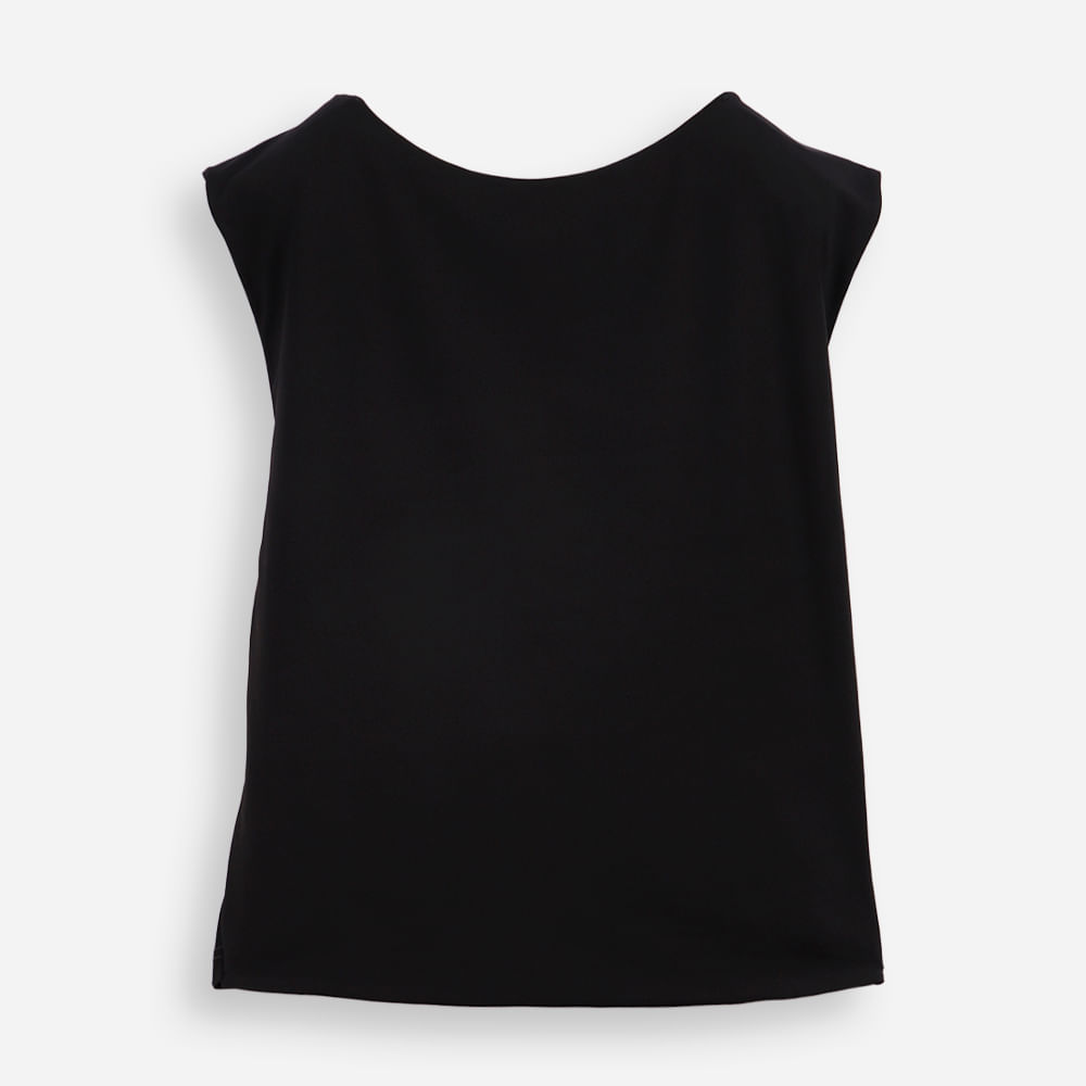 Blusa juvenil de poliamida preta