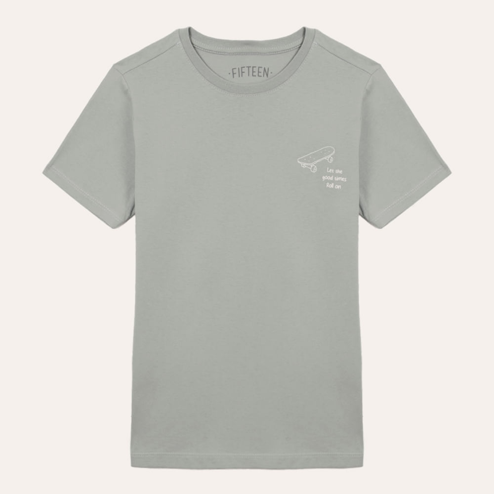 Camiseta de algodão juvenil skate azul Camiseta de algodão juvenil skate azul