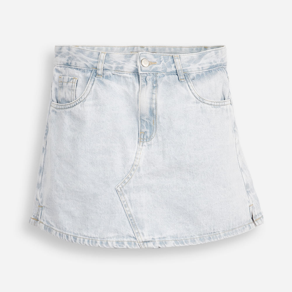 Short saia juvenil jeans azul Short saia juvenil jeans azul