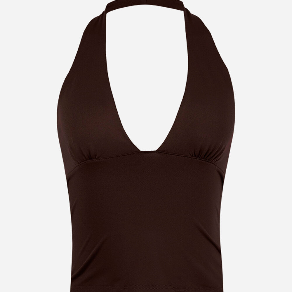 Top halterneck juvenil marrom Top halterneck juvenil marrom