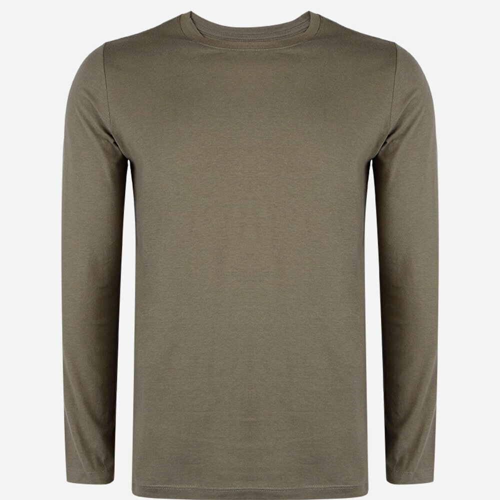 Camiseta juvenil de algodão manga longa verde