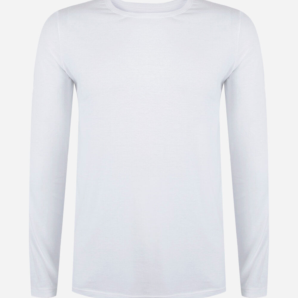 Camiseta juvenil de algodão manga longa off white