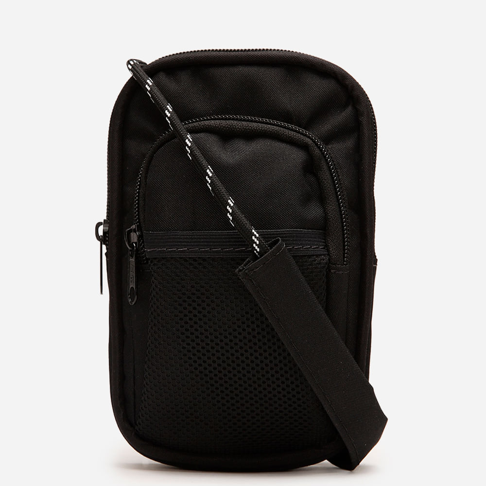 Bolsa shoulder bag juvenil com bolsos preta Bolsa shoulder bag juvenil com bolsos preta
