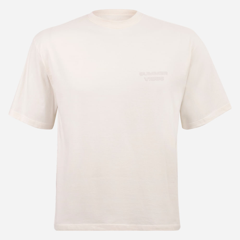 Camiseta box juvenil de algodão summer vibes off white