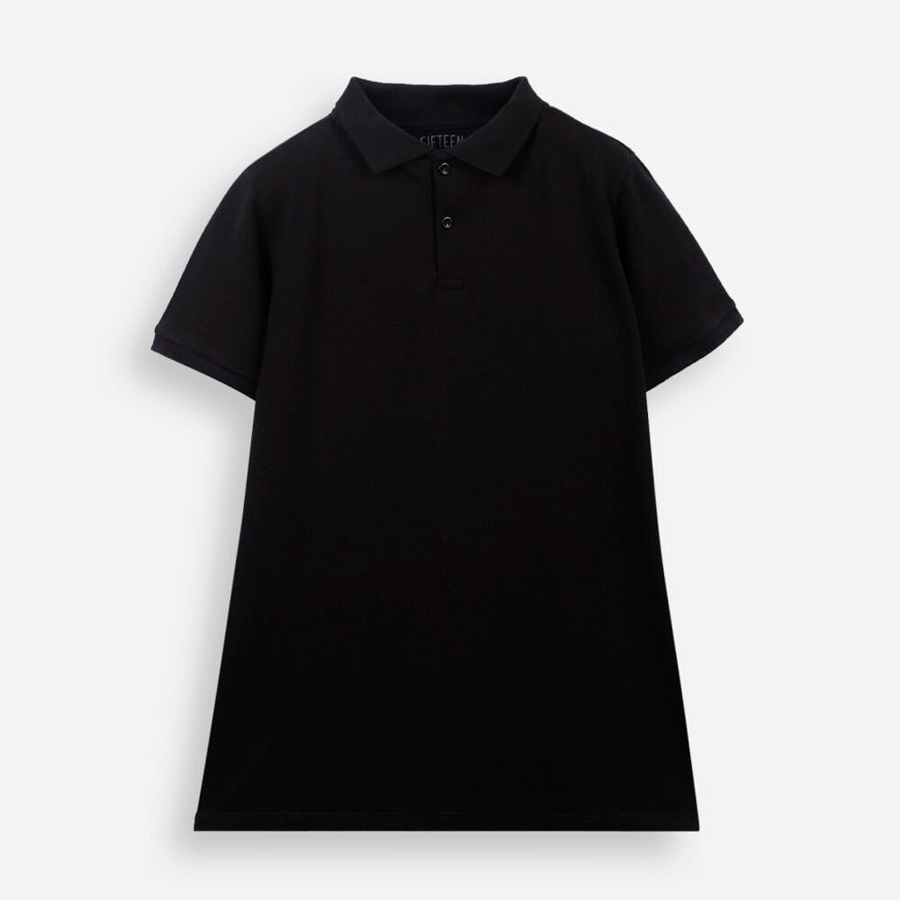 Polo juvenil básica preta
