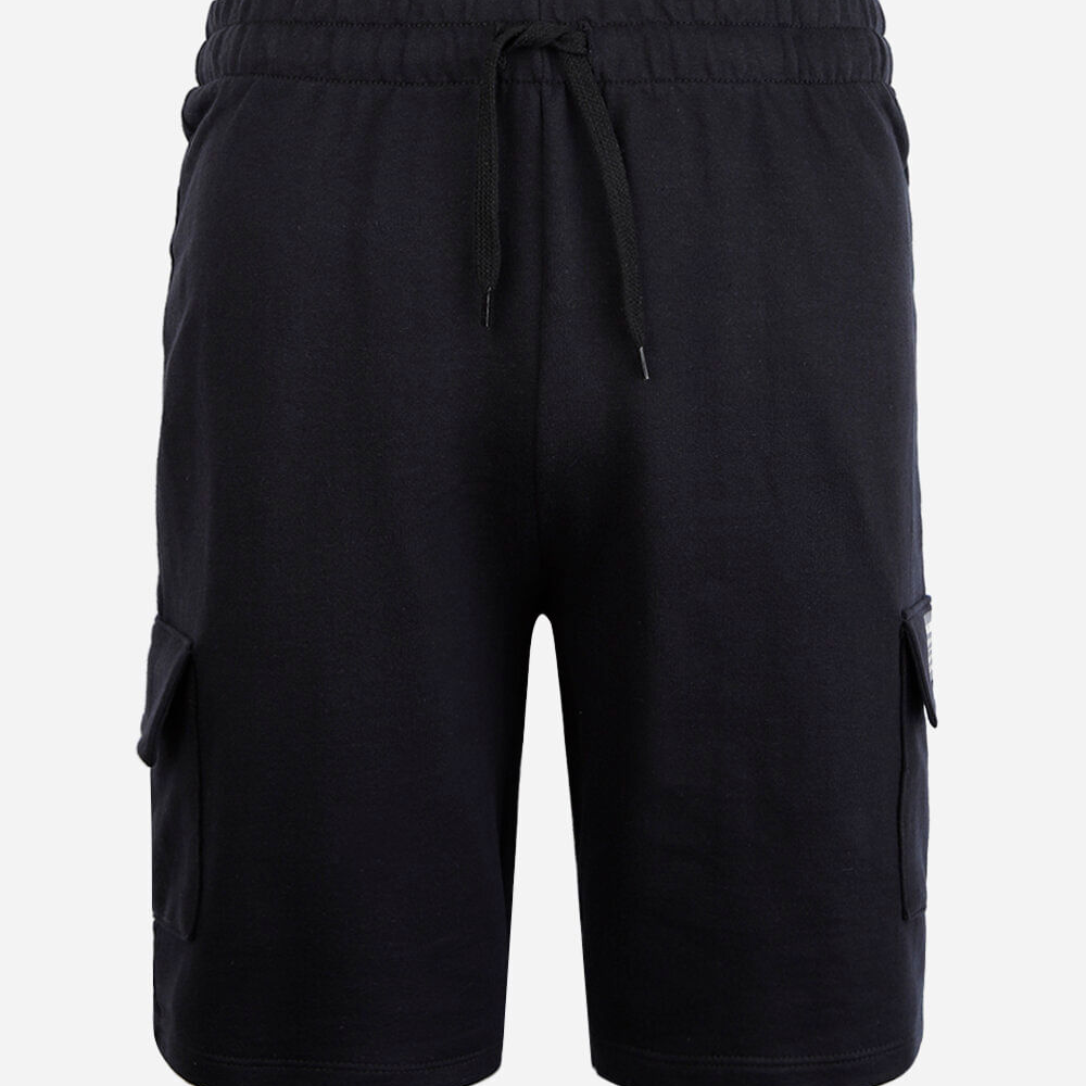 Bermuda de moletom juvenil bolsos cargo preta