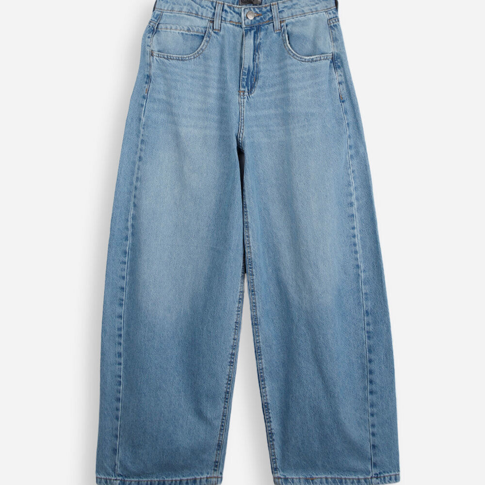 Calça jeans balloon juvenil azul