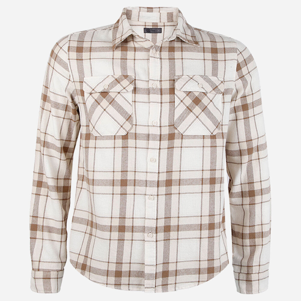 Camisa juvenil manga longa xadrez off white