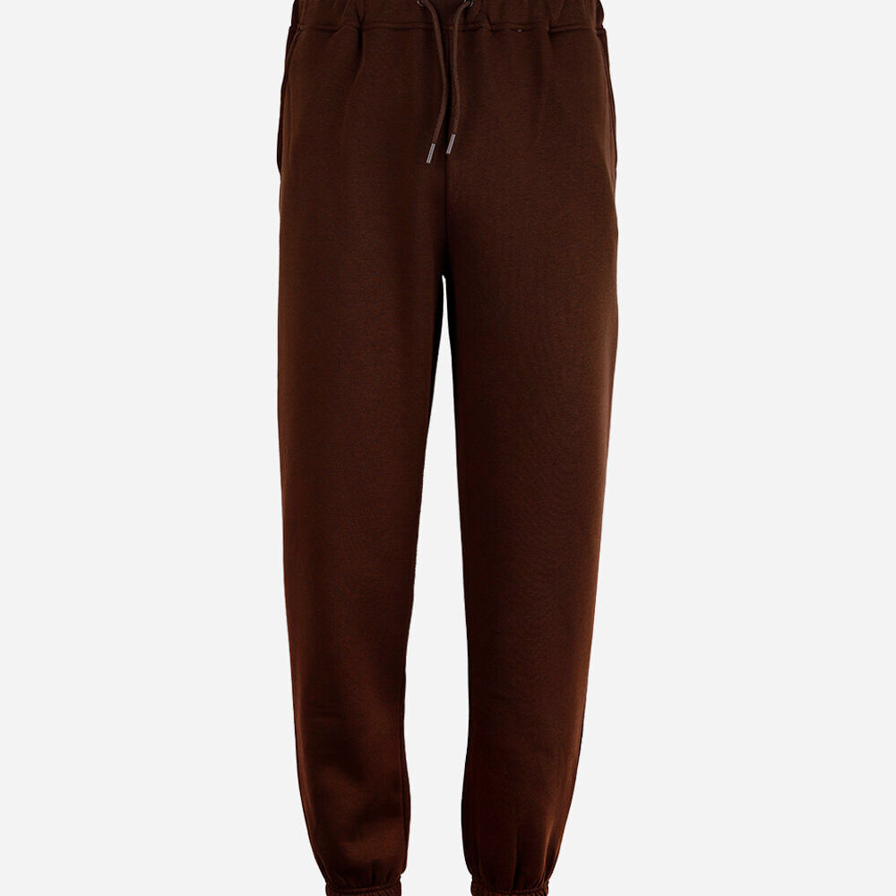 Calça jogger juvenil de moletom básica marrom