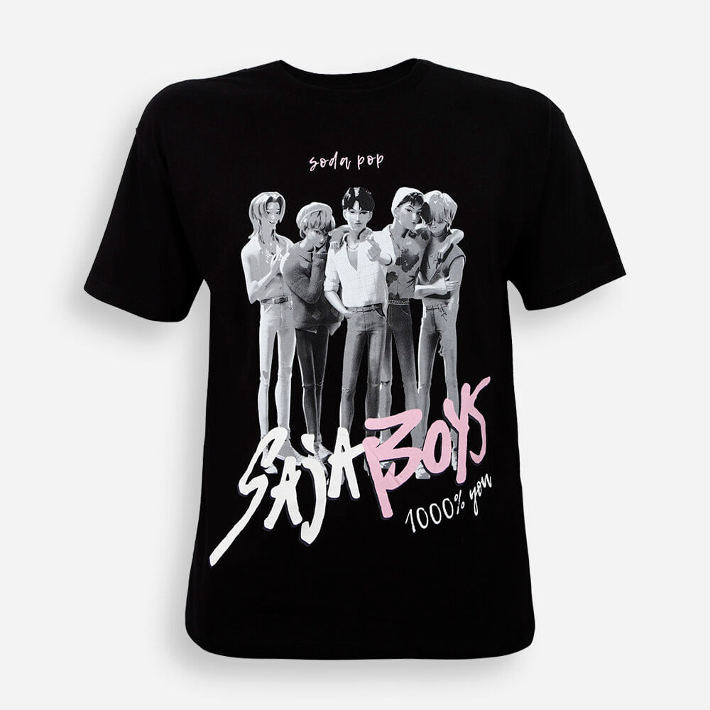 Camiseta juvenil oversized saja boys preta
