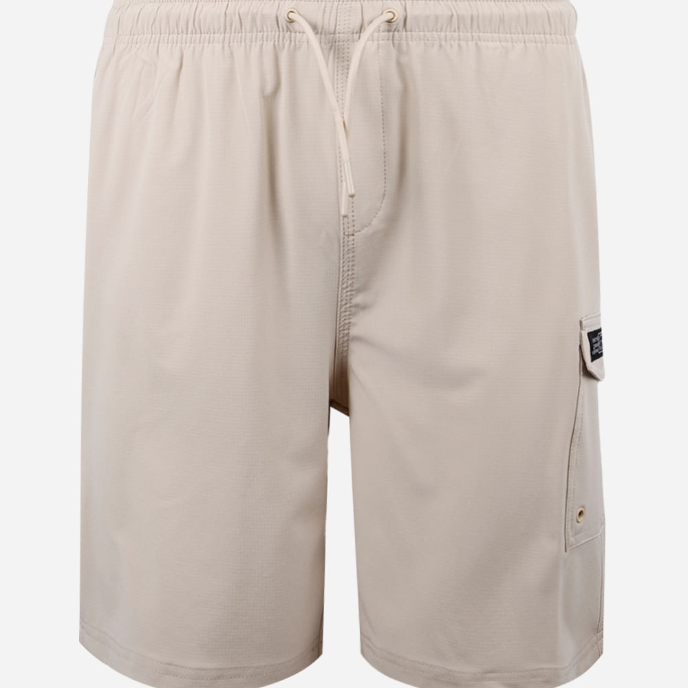 Bermuda juvenil com bolso cargo bege