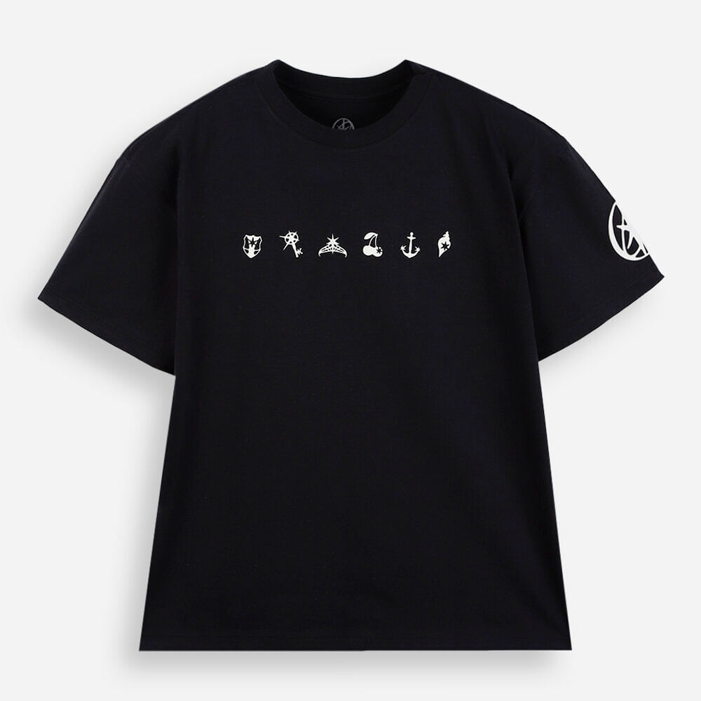 Camiseta juvenil de algodão katseye oversized preta