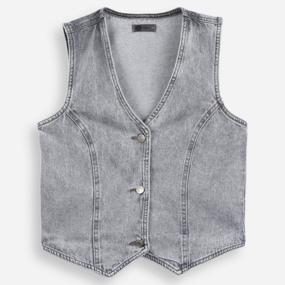 Colete juvenil classic jeans cinza Colete juvenil classic jeans cinza