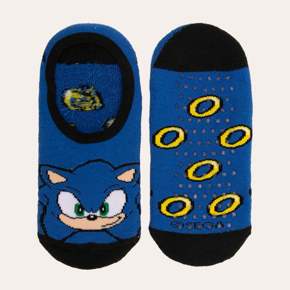 Meia infantil antiderrapante sonic azul Meia infantil antiderrapante sonic azul