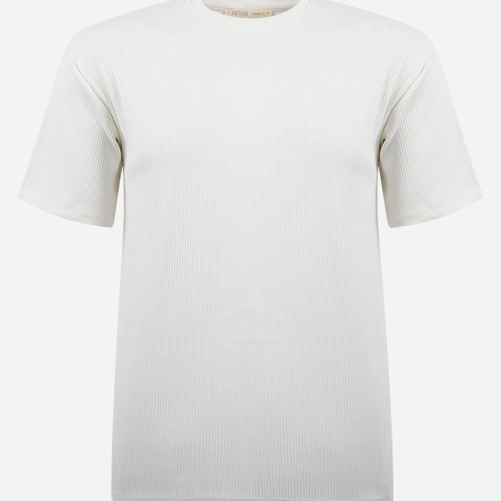 Camiseta juvenil de algodão texturizada off white