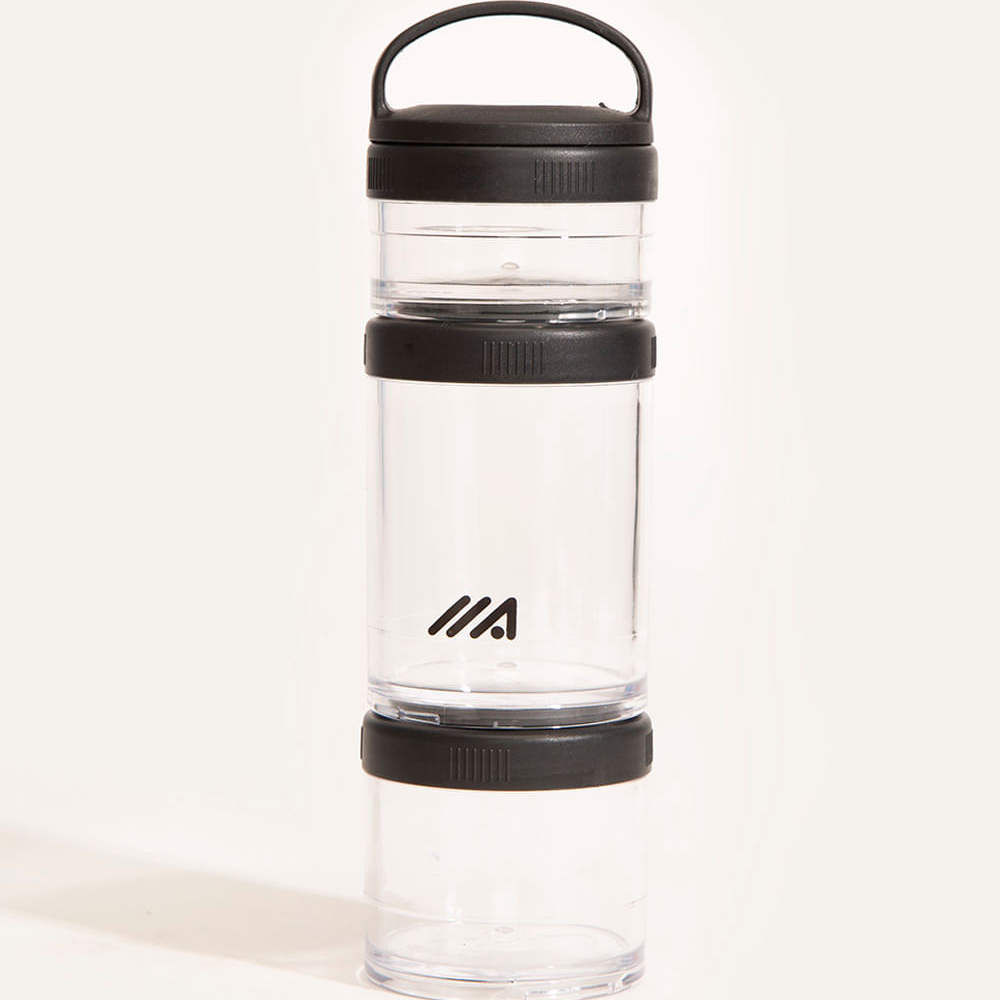 Kit de potes de lanche esportivo preto