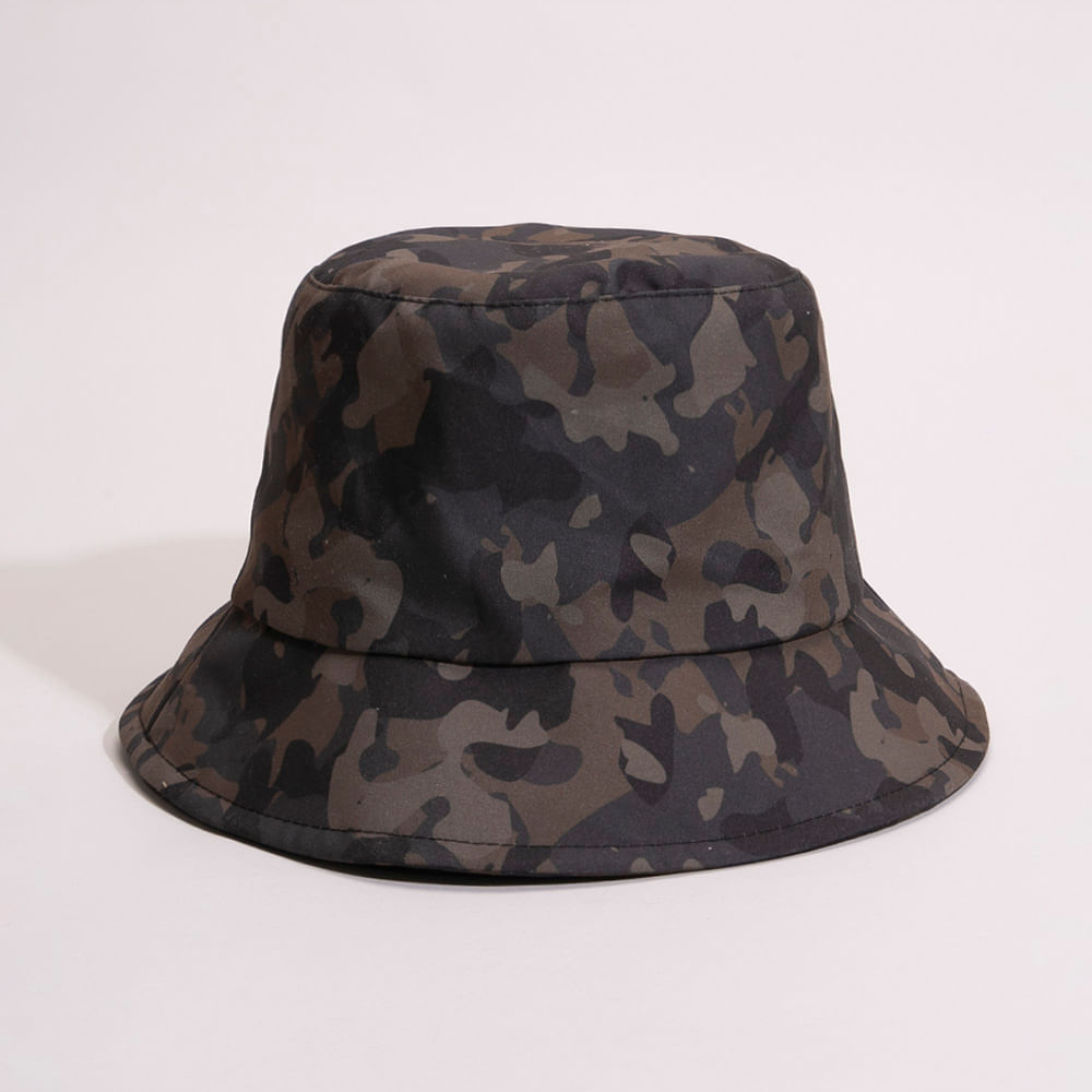 Chapéu bucket hat estampa militar verde militar