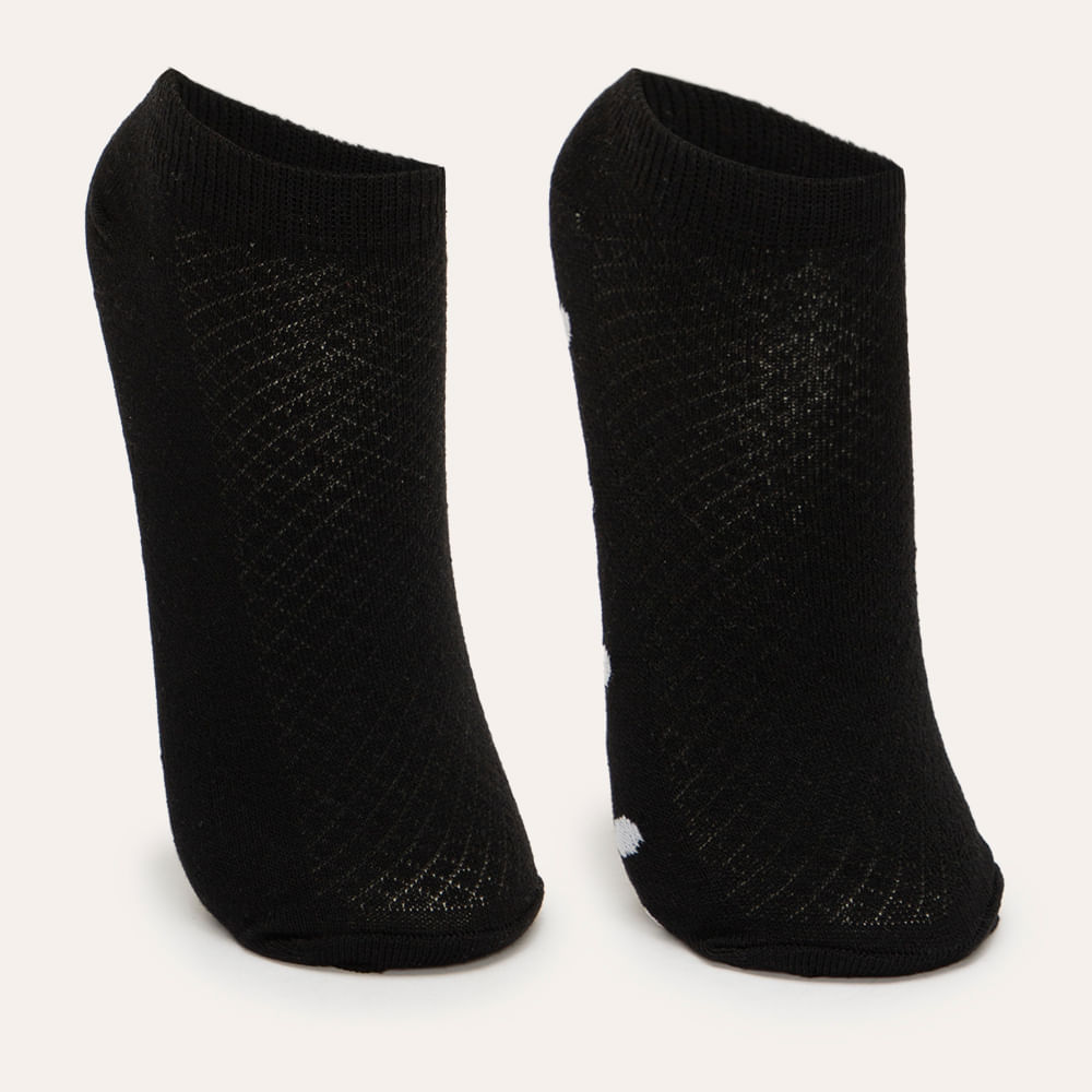 Kit de duas meias cano baixo preto