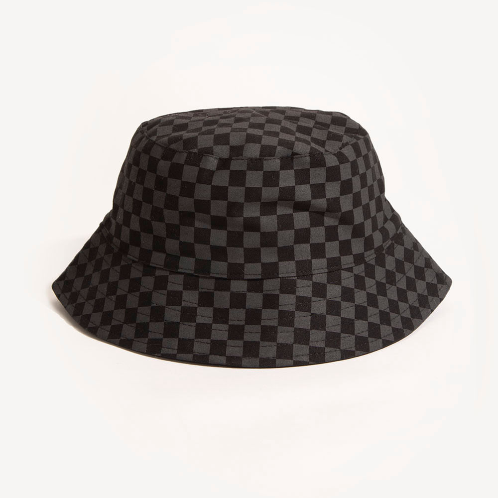 Chapéu bucket hat quadriculado preto Chapéu bucket hat quadriculado preto