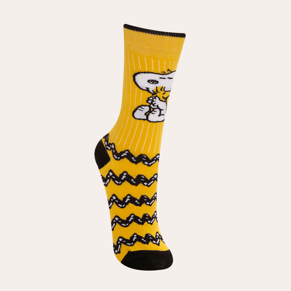 Meia cano alto snoopy amarelo Meia cano alto snoopy amarelo