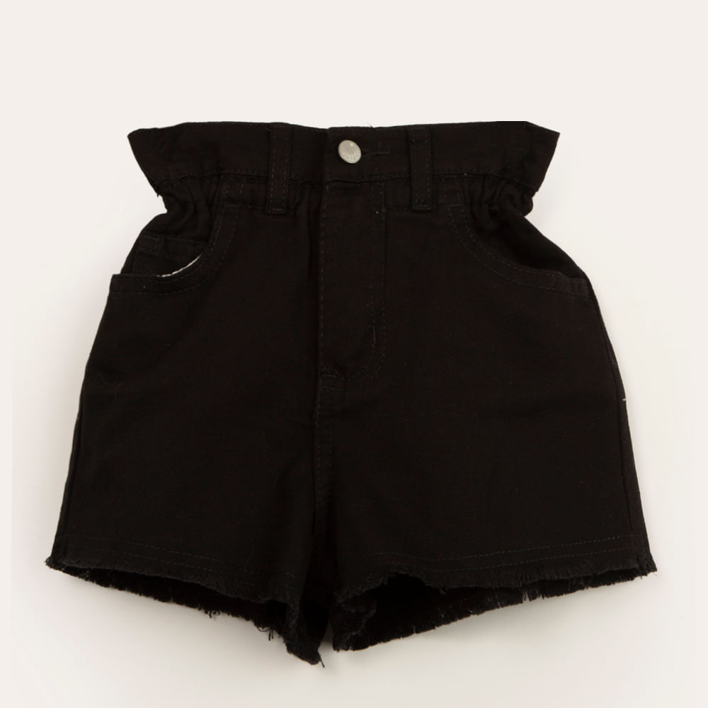 Short infantil clochard de sarja preto