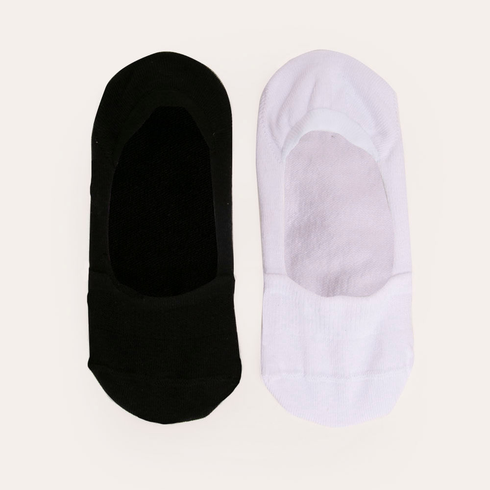 Kit de 2 pares de meias invisíveis multicor Kit de 2 pares de meias invisíveis multicor