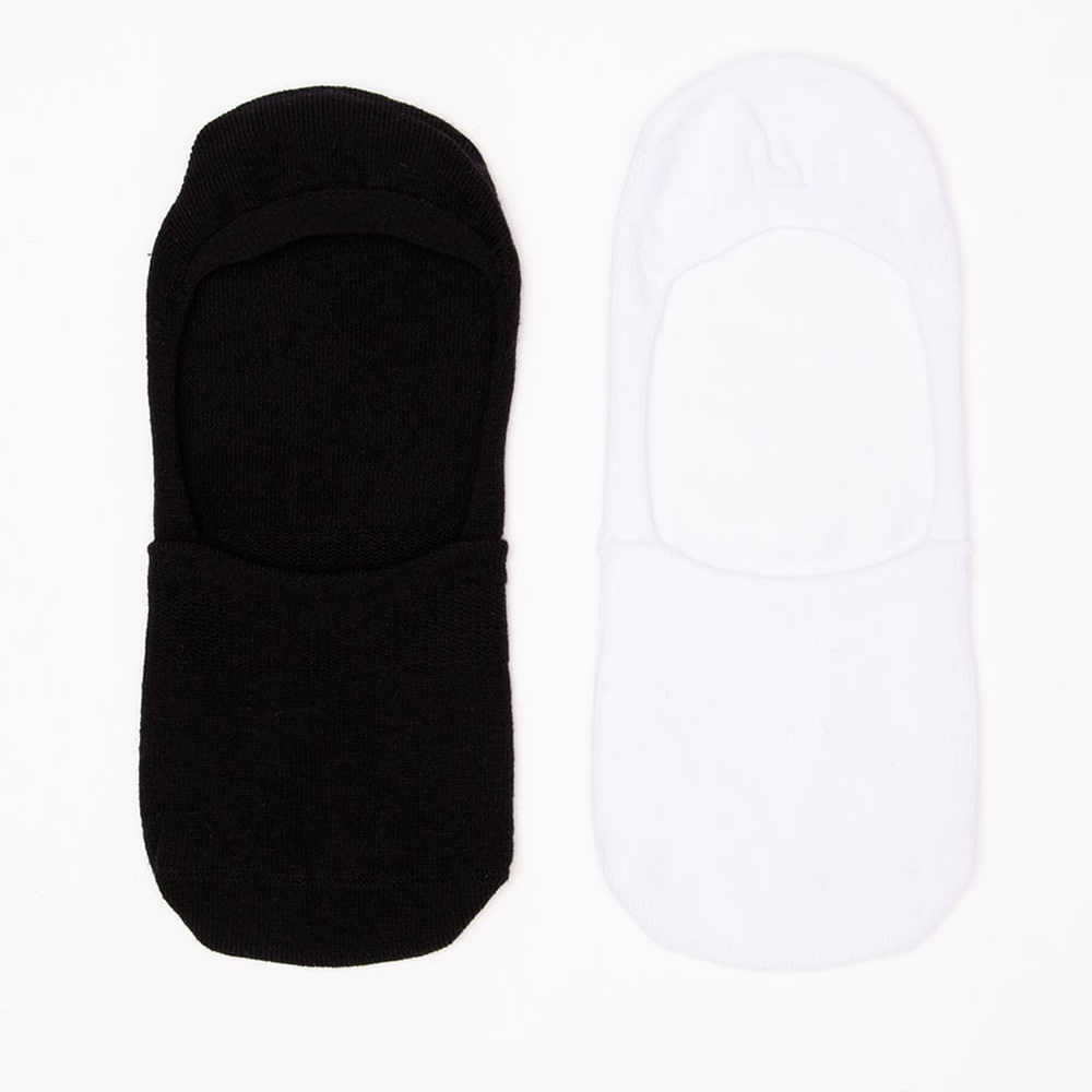 Kit de 2 pares de meias invisíveis colorida Kit de 2 pares de meias invisíveis colorida