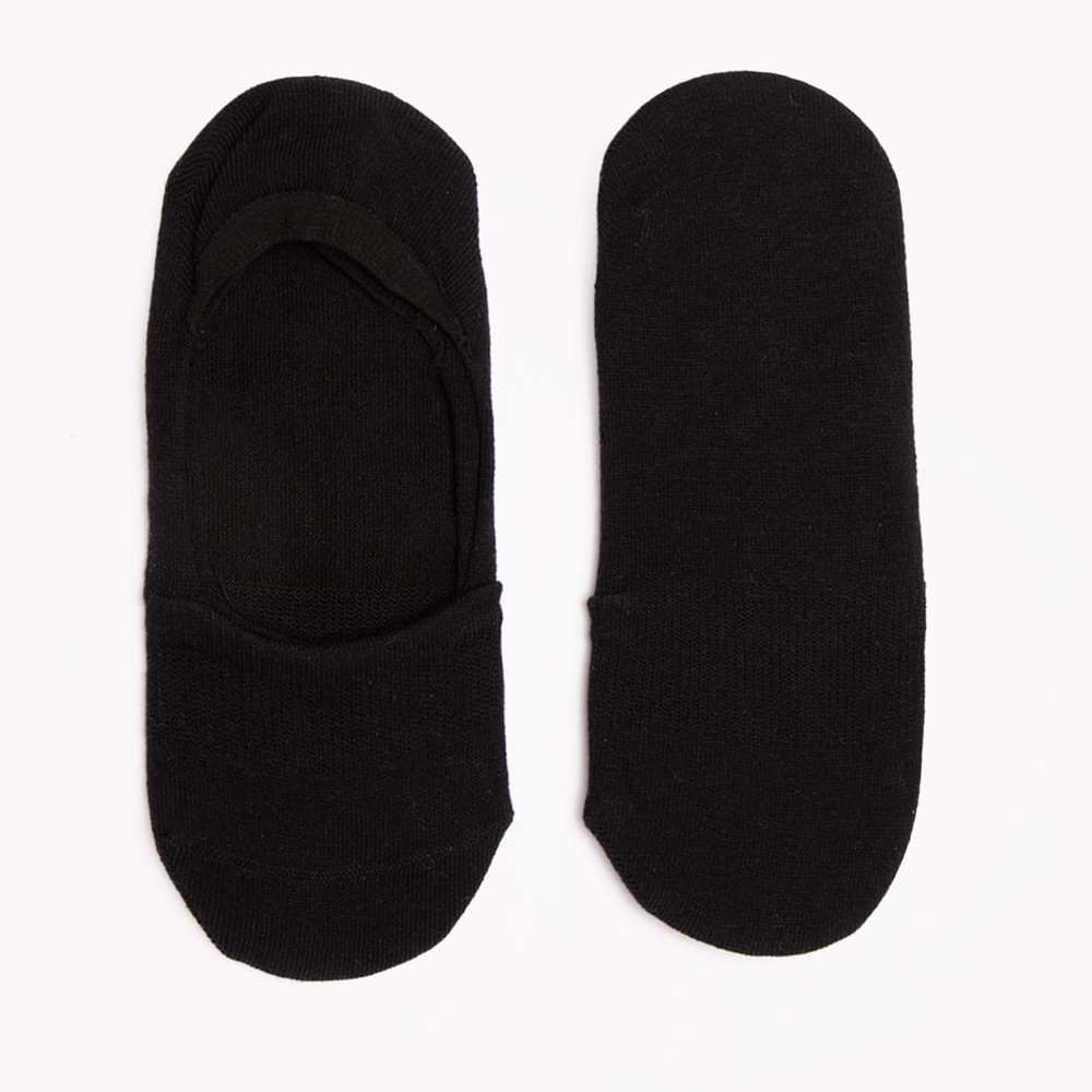Kit de 2 pares de meias invisíveis preta Kit de 2 pares de meias invisíveis preta