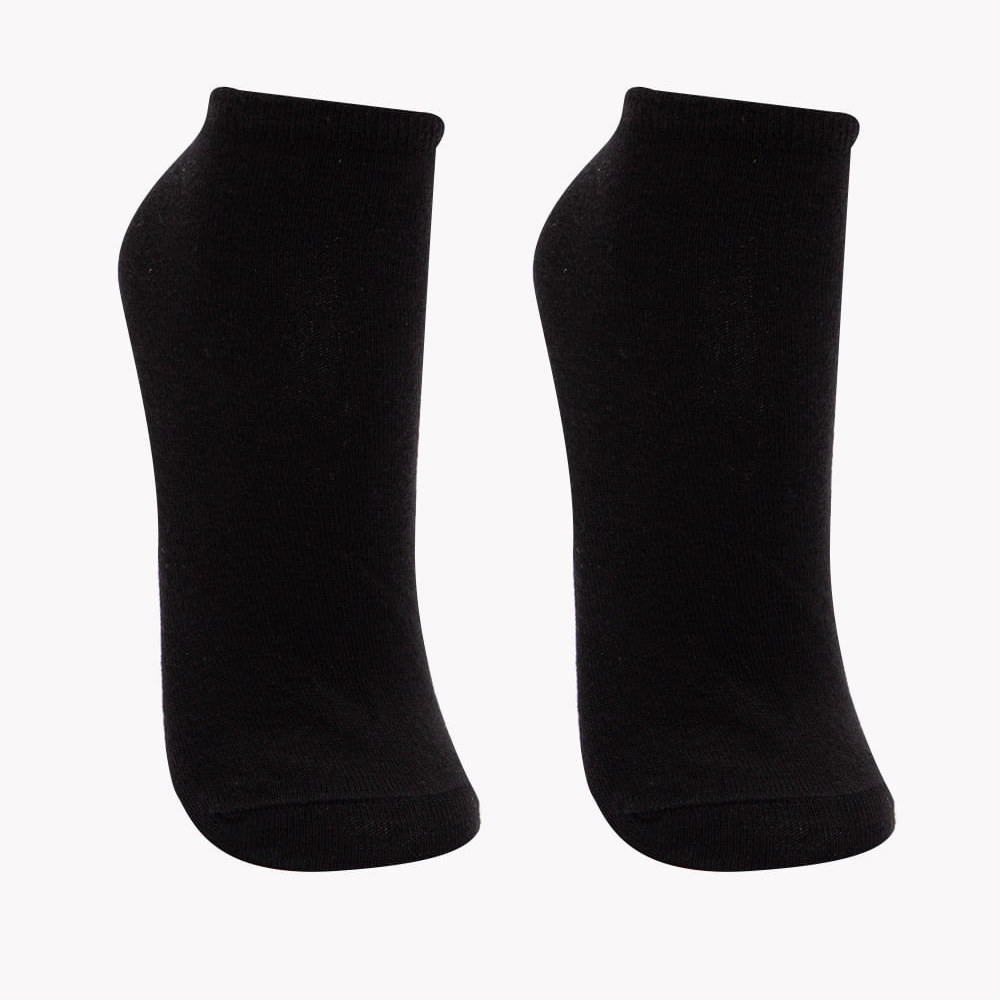 Kit de 2 pares de meias sapatilha preto Kit de 2 pares de meias sapatilha preto
