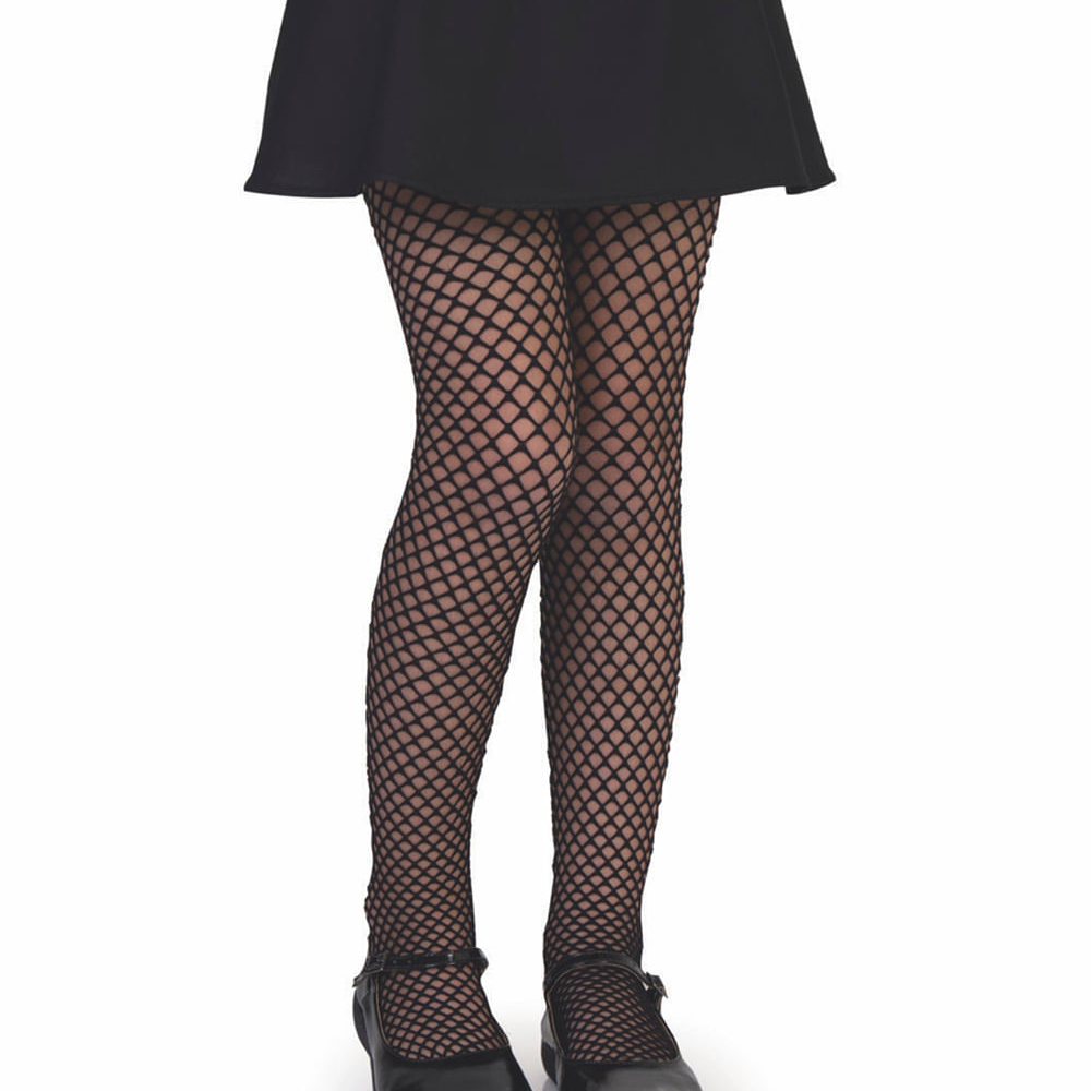 Meia calça infantil arrastão lupo preto