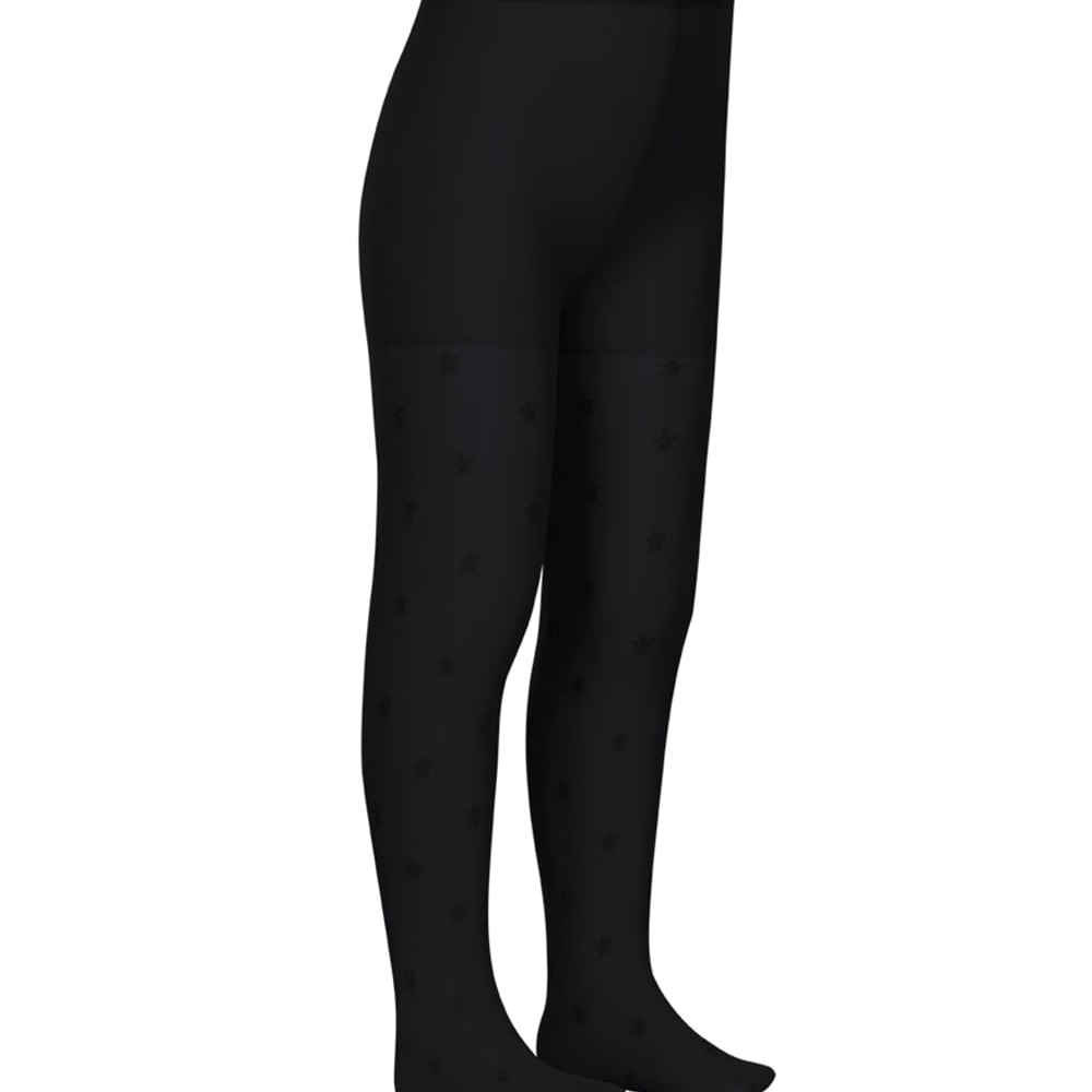 Meia calça infantil estrelinha lupo preta Meia calça infantil estrelinha lupo preta
