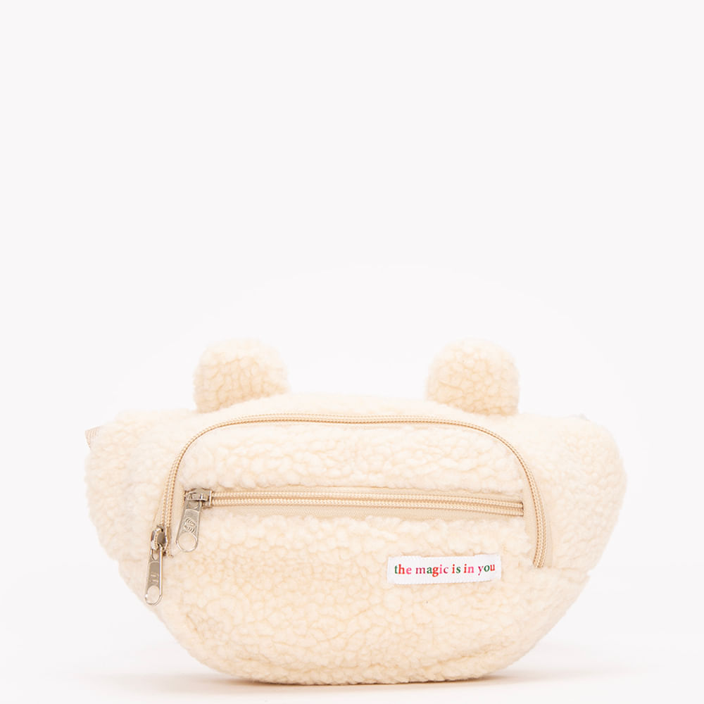Pochete infantil de sherpa off white