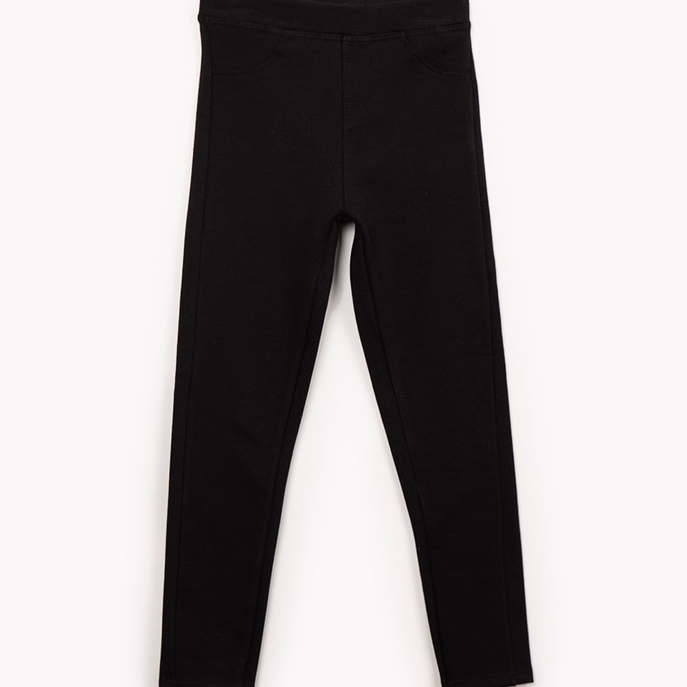 Calça legging infantil de algodão felpado azul