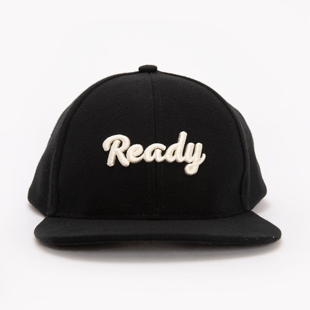 Boné de feltro ready aba reta preto Boné de feltro ready aba reta preto